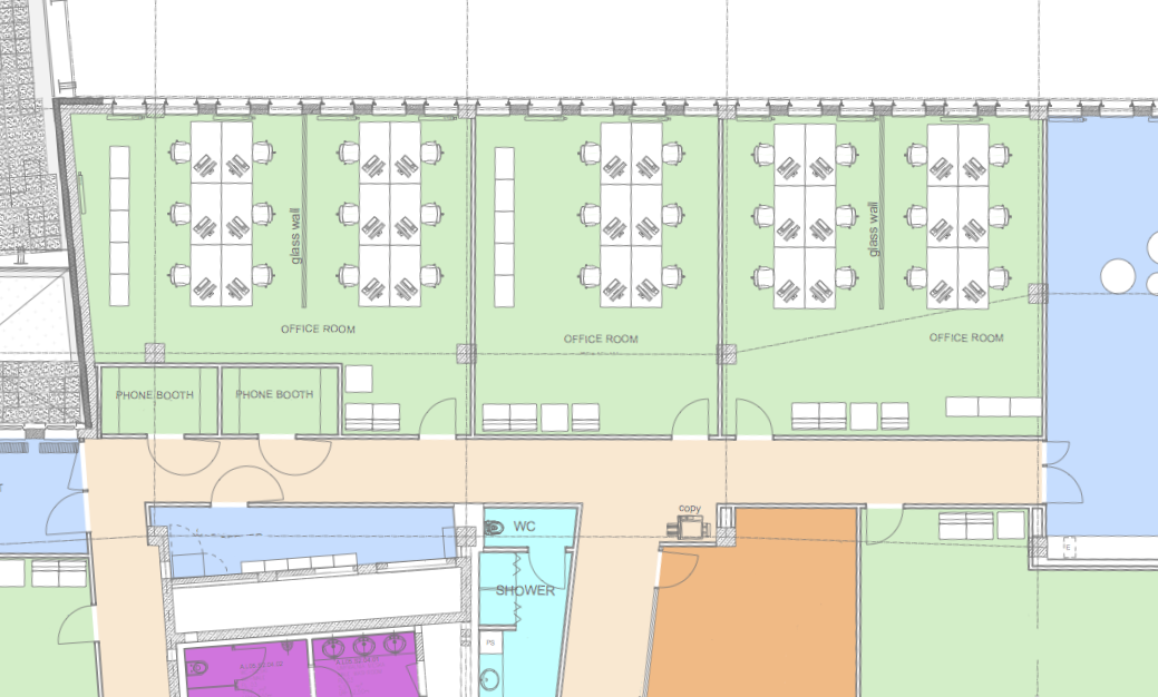 Interactive office floor map with bookable desks