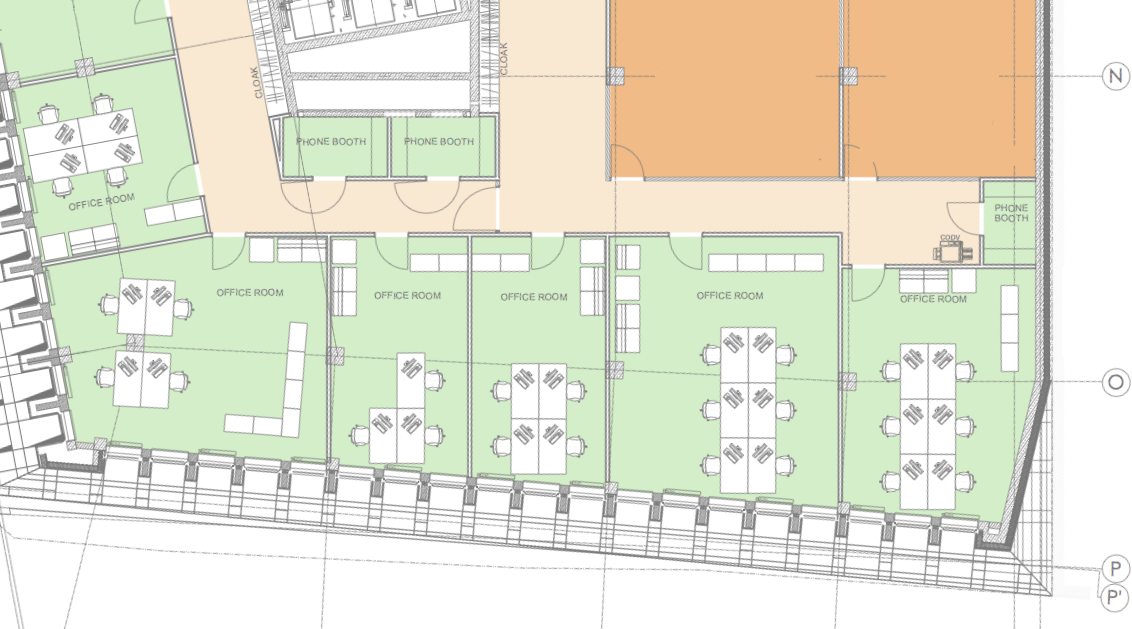 Floor map with live desk pins